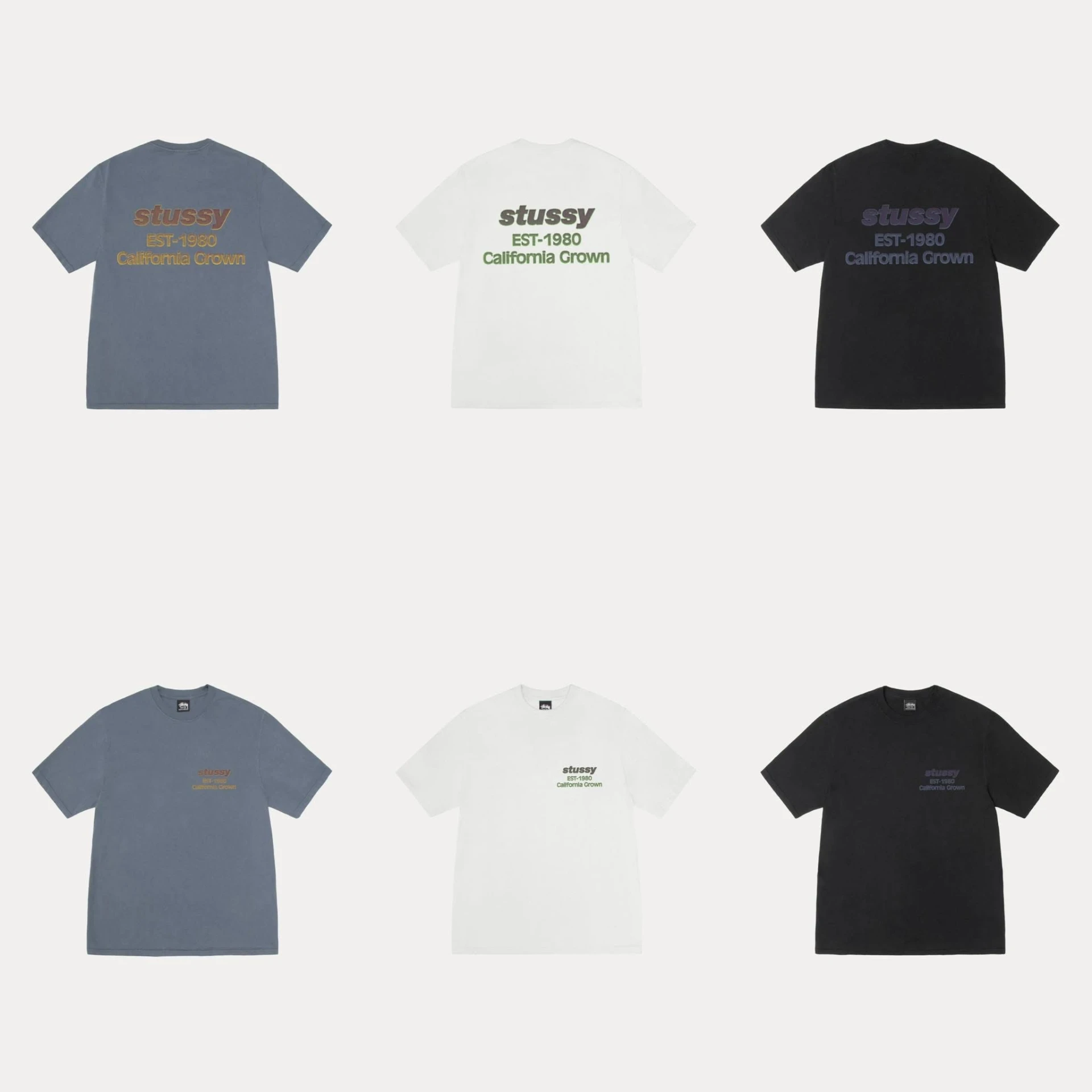 【預購商品】STUSSY 短T 文字加州 黑/白/灰藍 （尺寸表在最後一張）