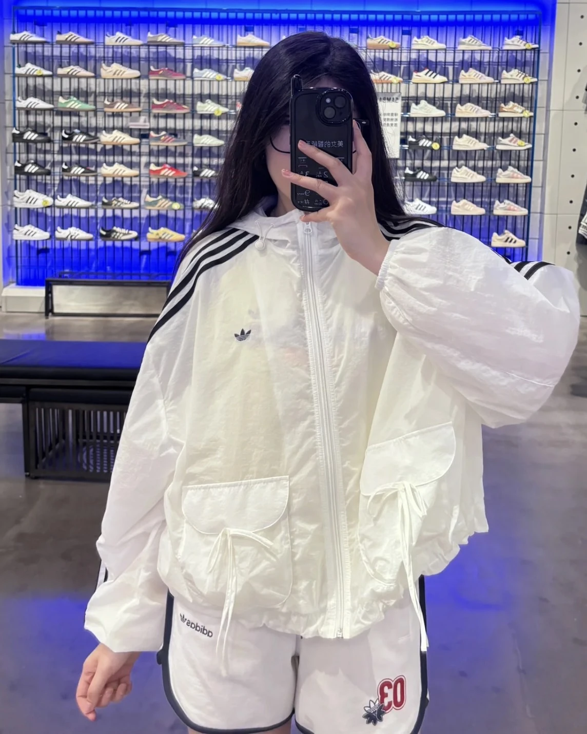 Adidas Originals WindBreaker 蝴蝶結 外套 米白