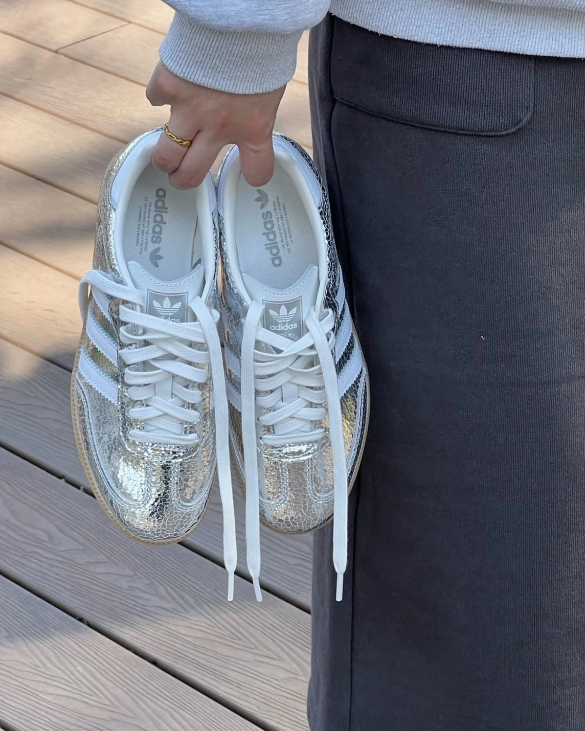Adidas Originals Samba 銀白 JR0035