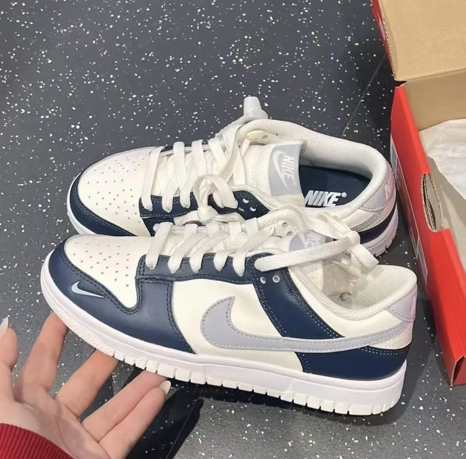 NIKE Dunk low Armory Navy 奶油海軍藍 刺繡小勾 HV2390-100