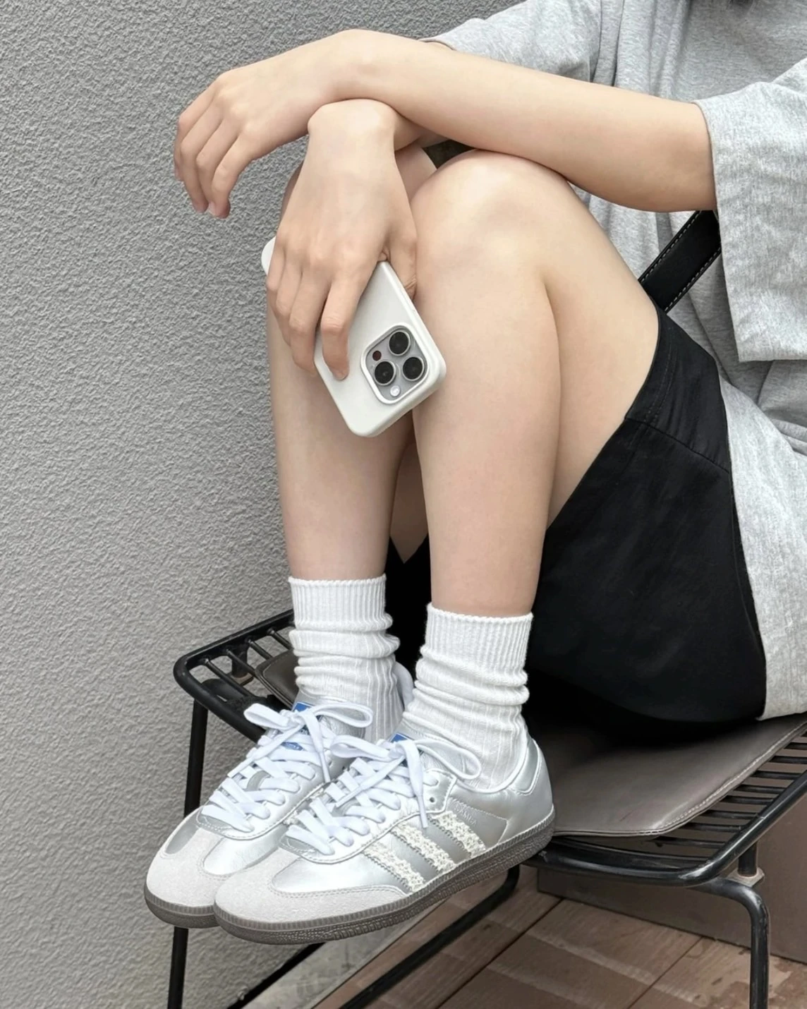 <訂製款> ADIDAS ORIGINALS SAMBA OG 銀霧公主 白銀 蕾絲 小香風(B75806)