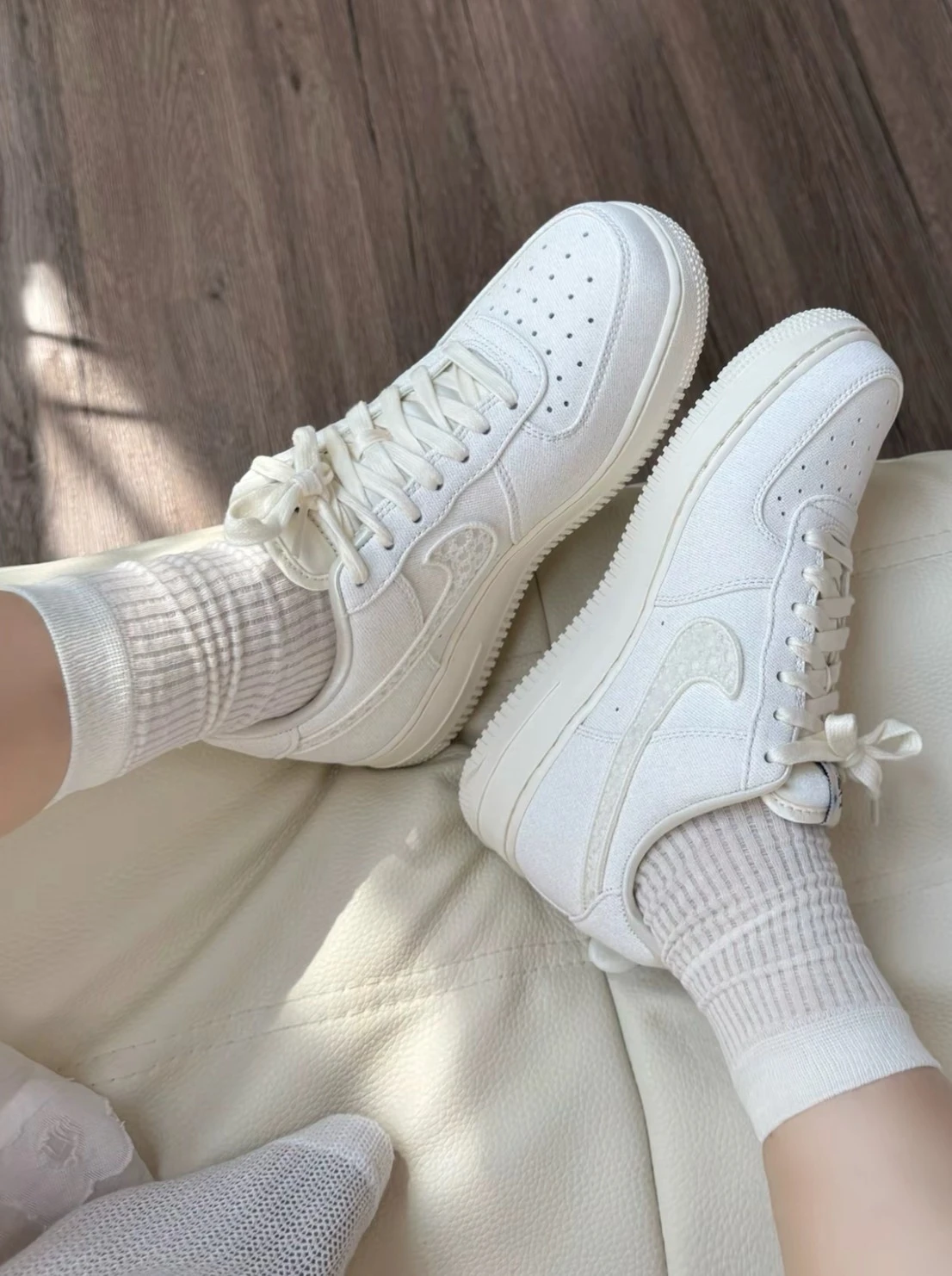 <超級仙女>NIKE AIR FORCE 1 LOW 奶白蕾絲(IH7351-010)