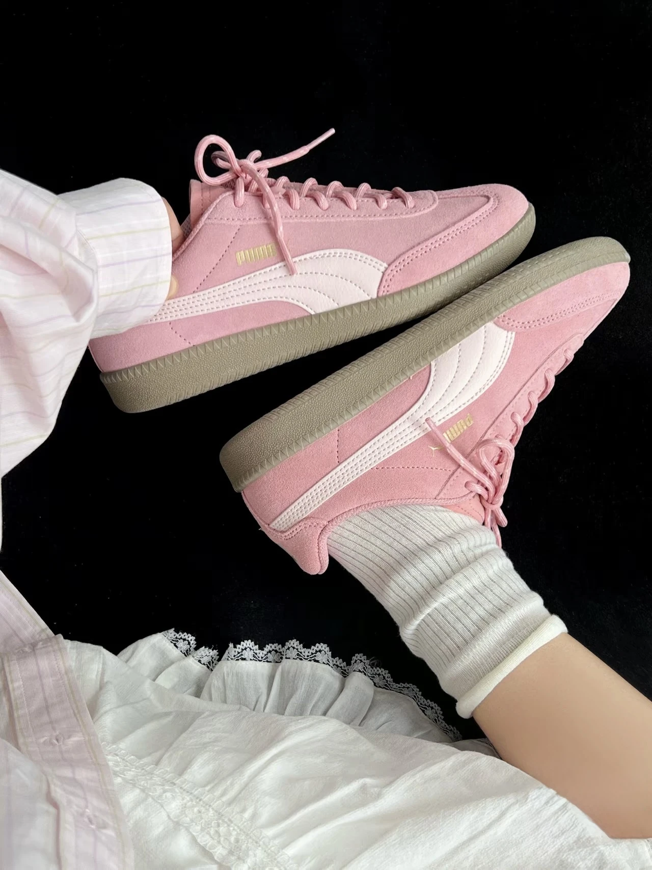 PUMA 9-T SUEDE 德訓鞋 休閒鞋 粉 406756-02