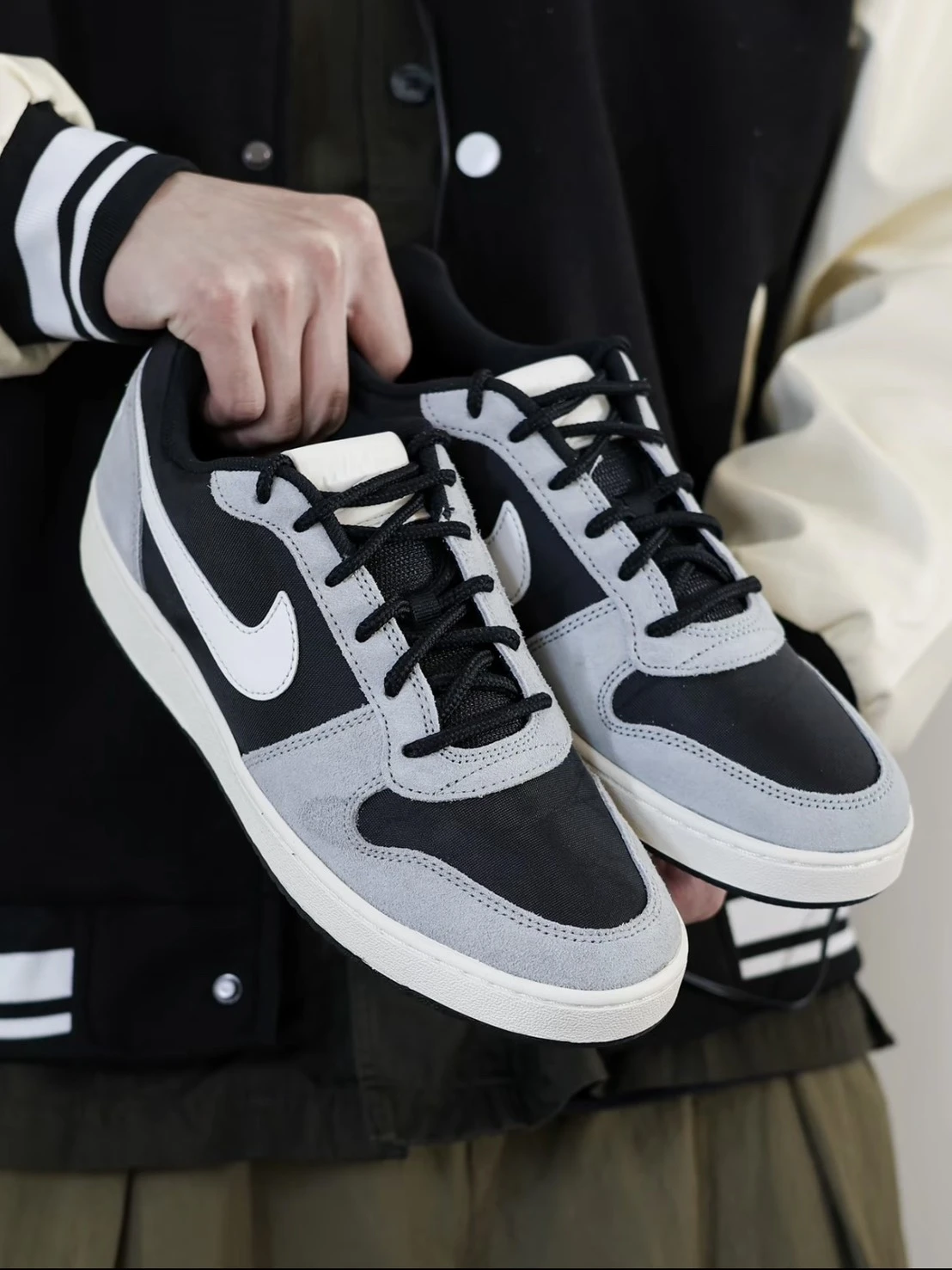 NIKE Court Borough Low Prem 黑灰 復古鞋(844881-005)