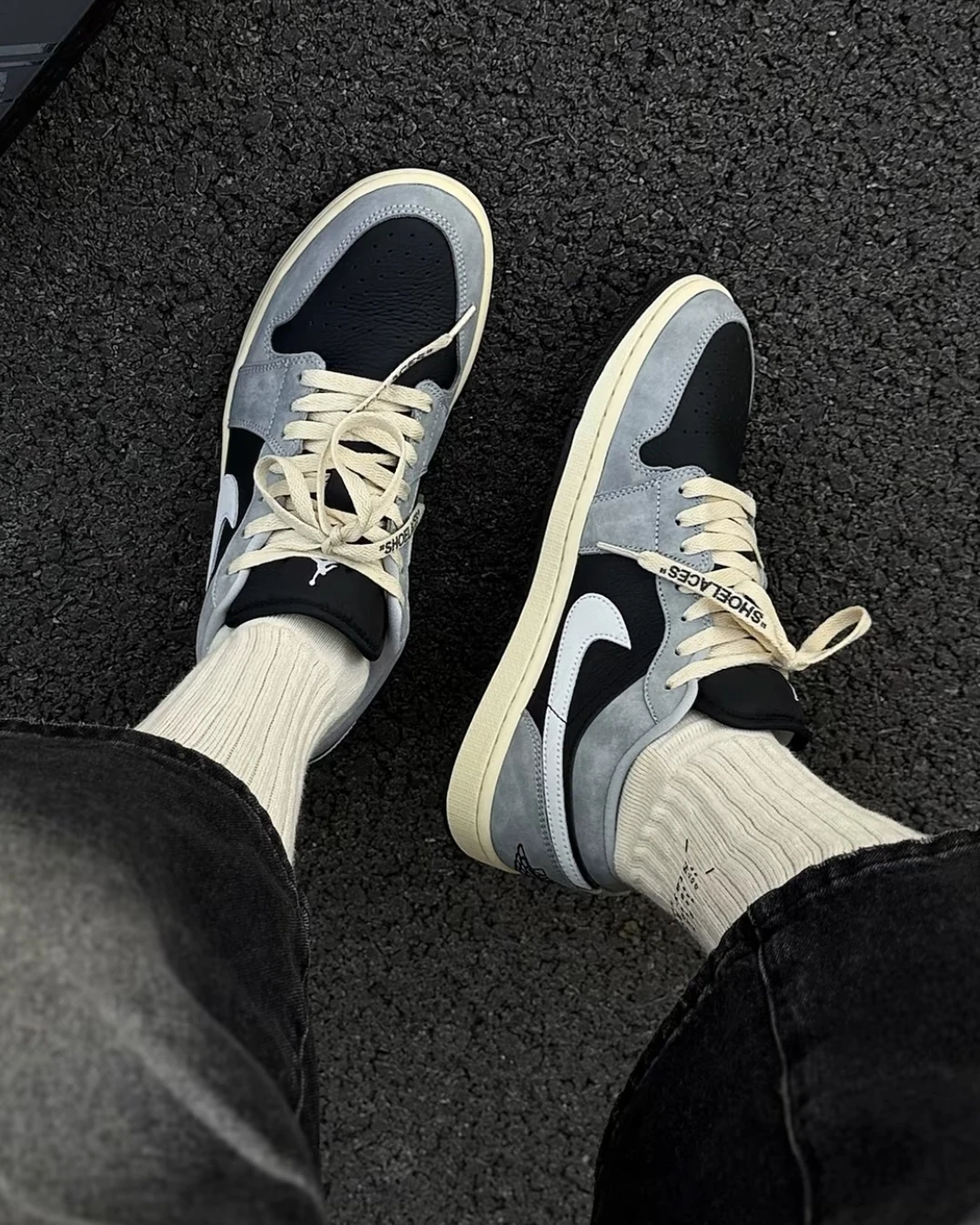 <新品到>NIKE AIR JORDAN 1 LOW 影子灰 奶油底(HQ2010-012)