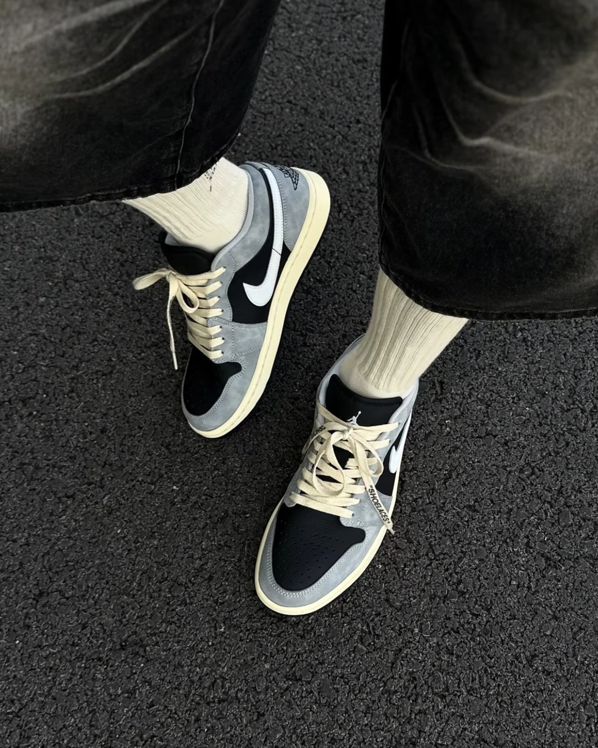 <新品到>NIKE AIR JORDAN 1 LOW 影子灰 奶油底(HQ2010-012)