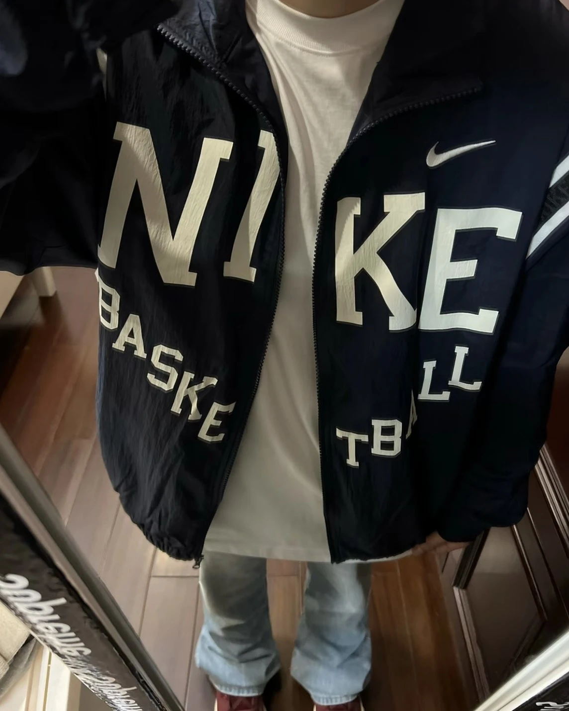 NIKE DNA 復古美式LOGO 運動休閒 薄款 夏季 深藏青 夾克外套(IB9968-475)