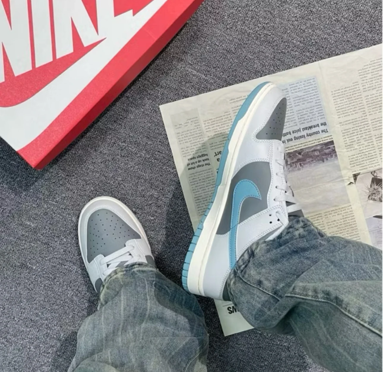 NIKE DUNK LOW 奶油灰藍 奶油底 HF5441-001