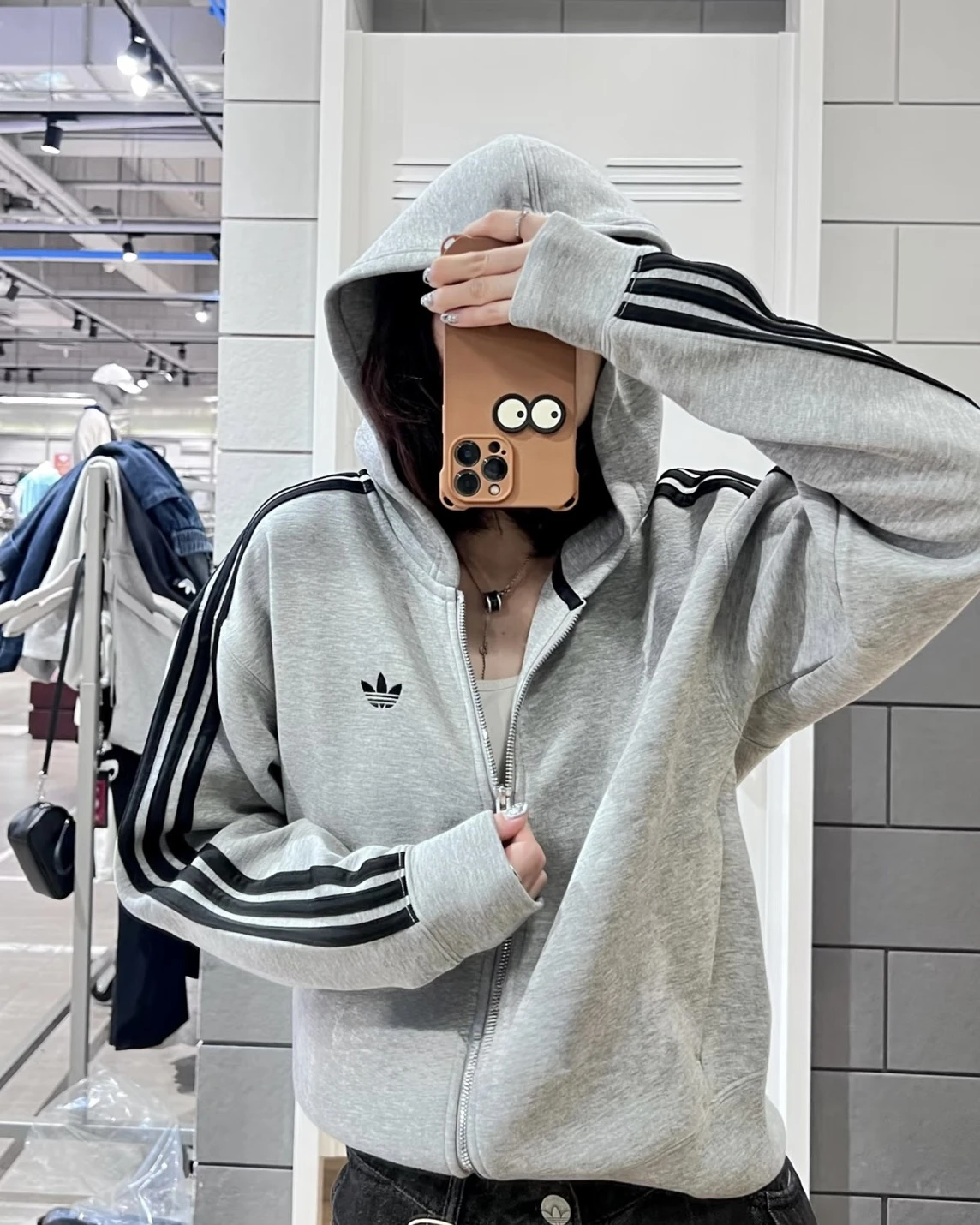 Adidas Originals ADICOLOR FW25 SPACER 經典灰 三線連帽外套(JY2620)
