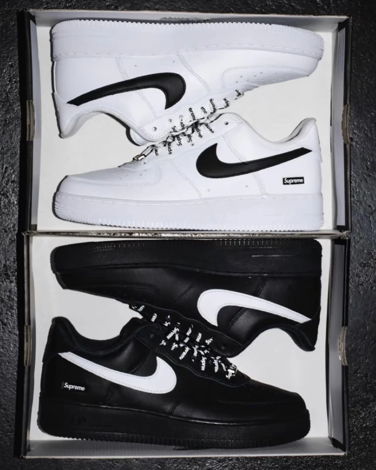 <最新聯名🔥>Supreme x Nike Air Force 1 聯名款 經典 黑白 滿版鞋帶(CU9225-102 CU9225-002)