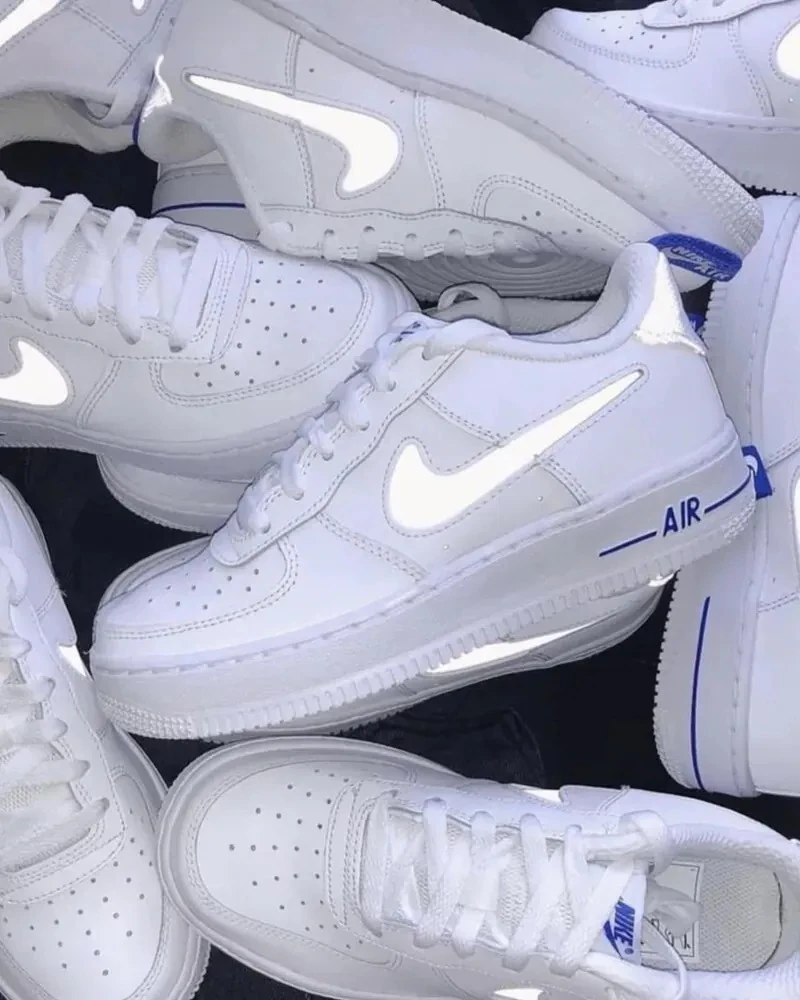 NIKE AIR FORCE 1 LOW GS "White Racer Blue" 3M反光勾勾 白藍 DD3227-100
