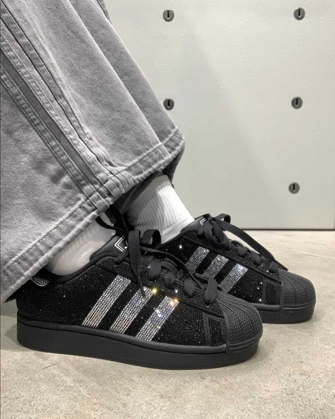 ADIDAS SUPERSTAR II 女鞋 情人節限定 黑銀 水晶 閃鑽 IH4200