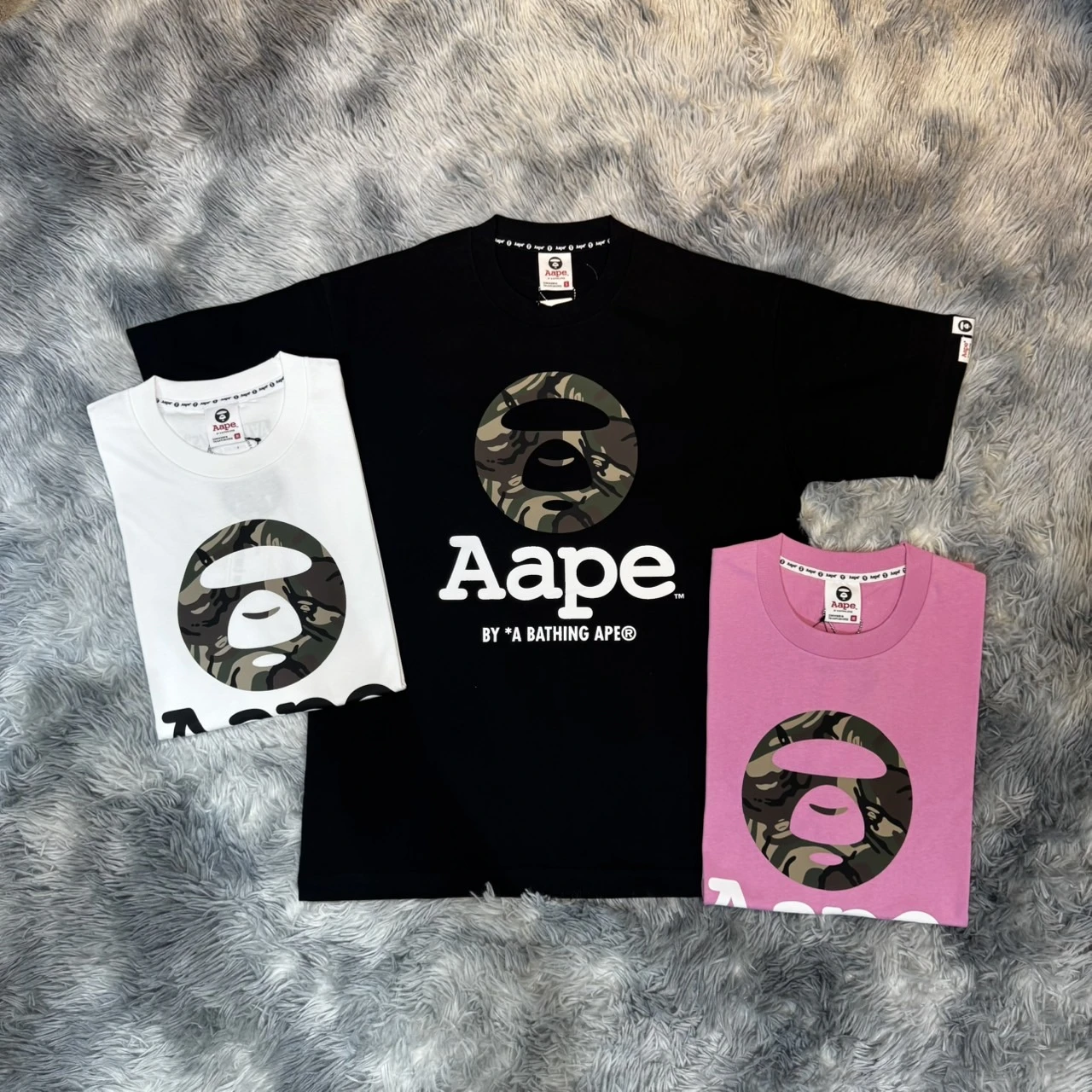 AAPE 26SS 迷彩 大猿人頭 短T