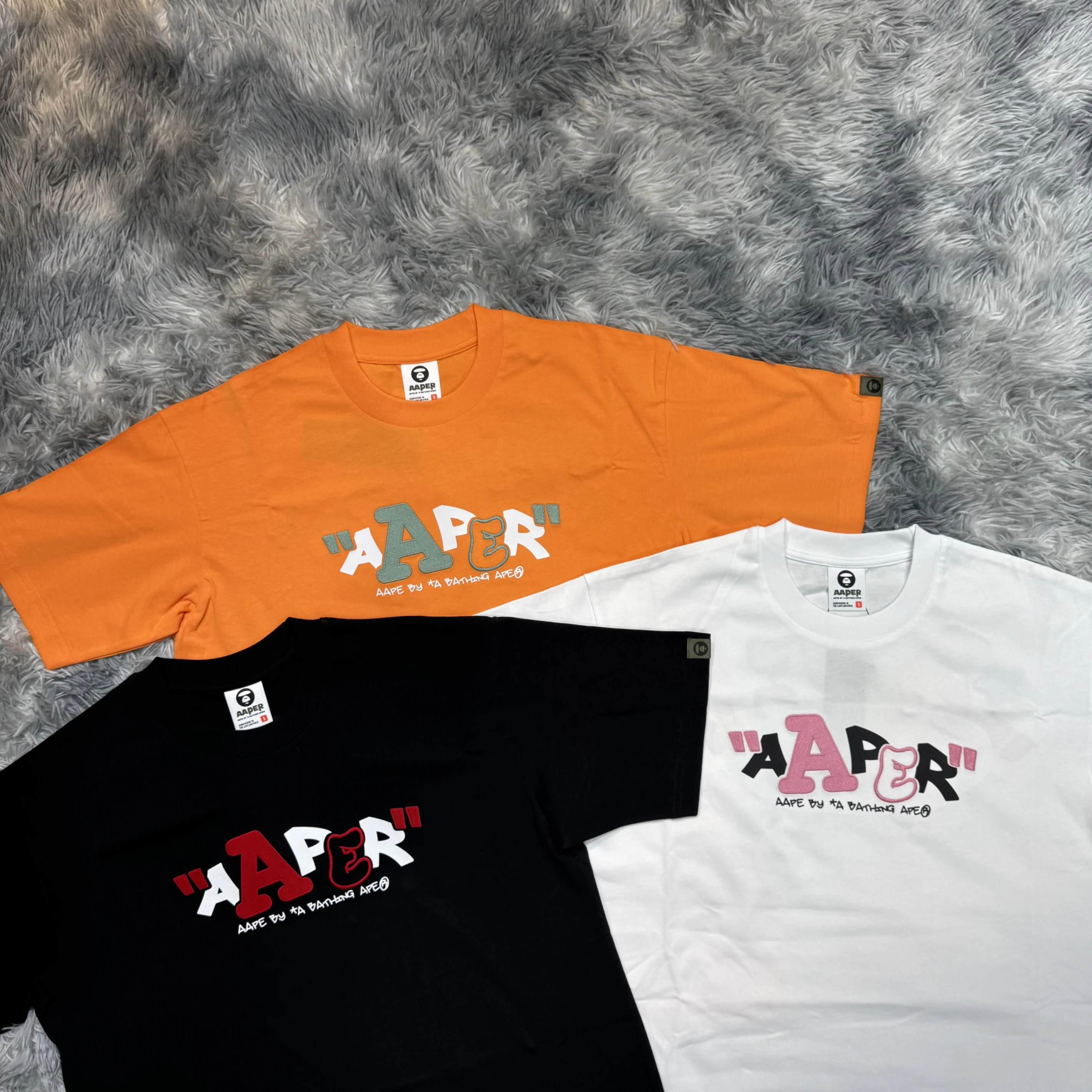 AAPE 26SS 文字刺繡 滑板猴子 短T