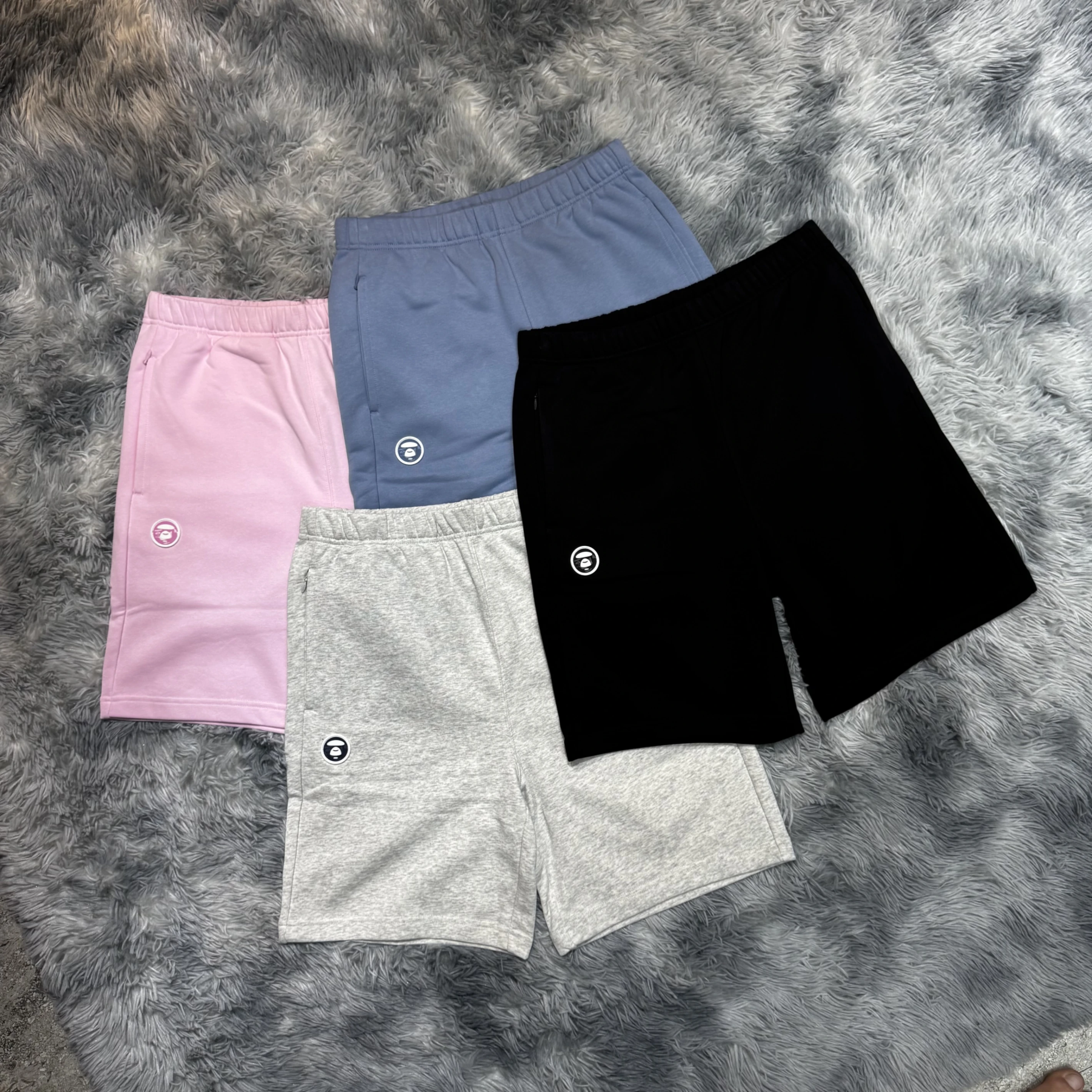 AAPE 26SS 棉質短褲 小人頭 側邊刺繡文字