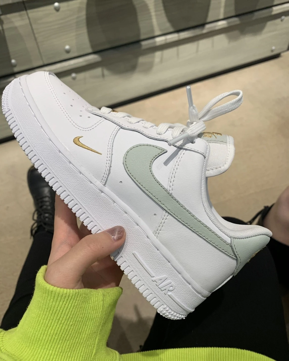 NIKE AIR FORCE 1 LOW 小金勾 莫藍迪 抹茶綠 CZ0270-106)