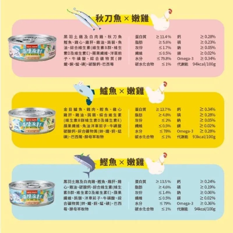 【Heromama 】貓咪主食罐 溯源鮮肉/海陸派對