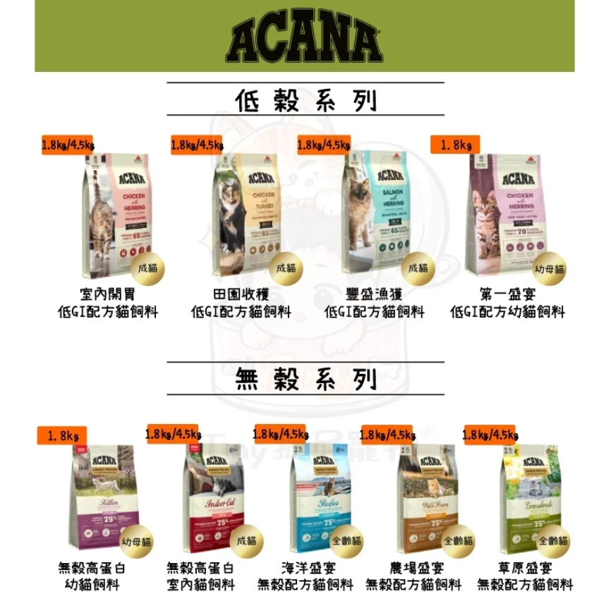 ‼️即期特賣‼️【ACANA愛肯拿】豐盛漁獲(鮭魚+鱈魚+鱒魚)無穀貓飼料