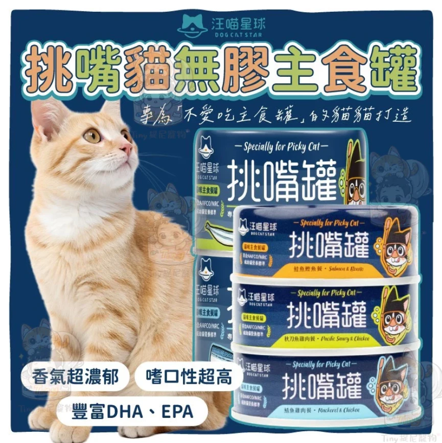 【汪喵星球】🌟挑嘴罐🌟挑嘴貓無膠主食罐 單罐