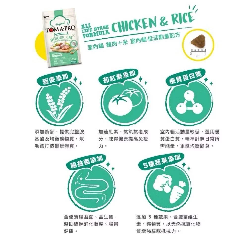 【TOMA-PRO優格 經典系列】室內貓雞肉飼料