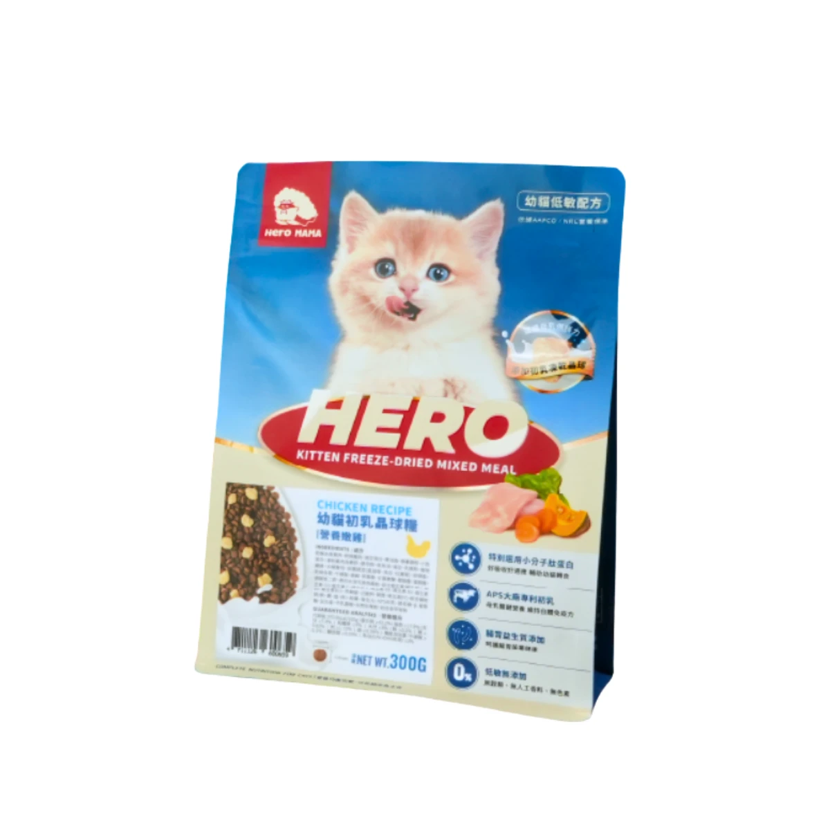 【Heromama晶球糧】幼貓-營養嫩雞 益生菌凍乾晶球糧貓飼料