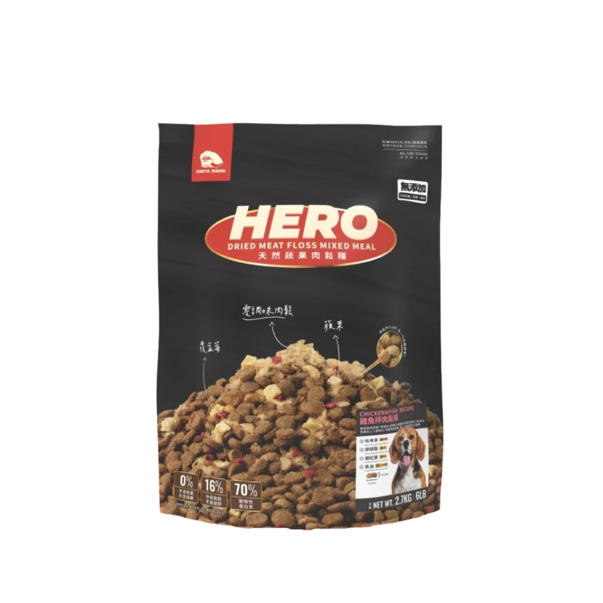 【HeroMama】天然蔬果肉鬆犬糧 雞魚拌肉鬆