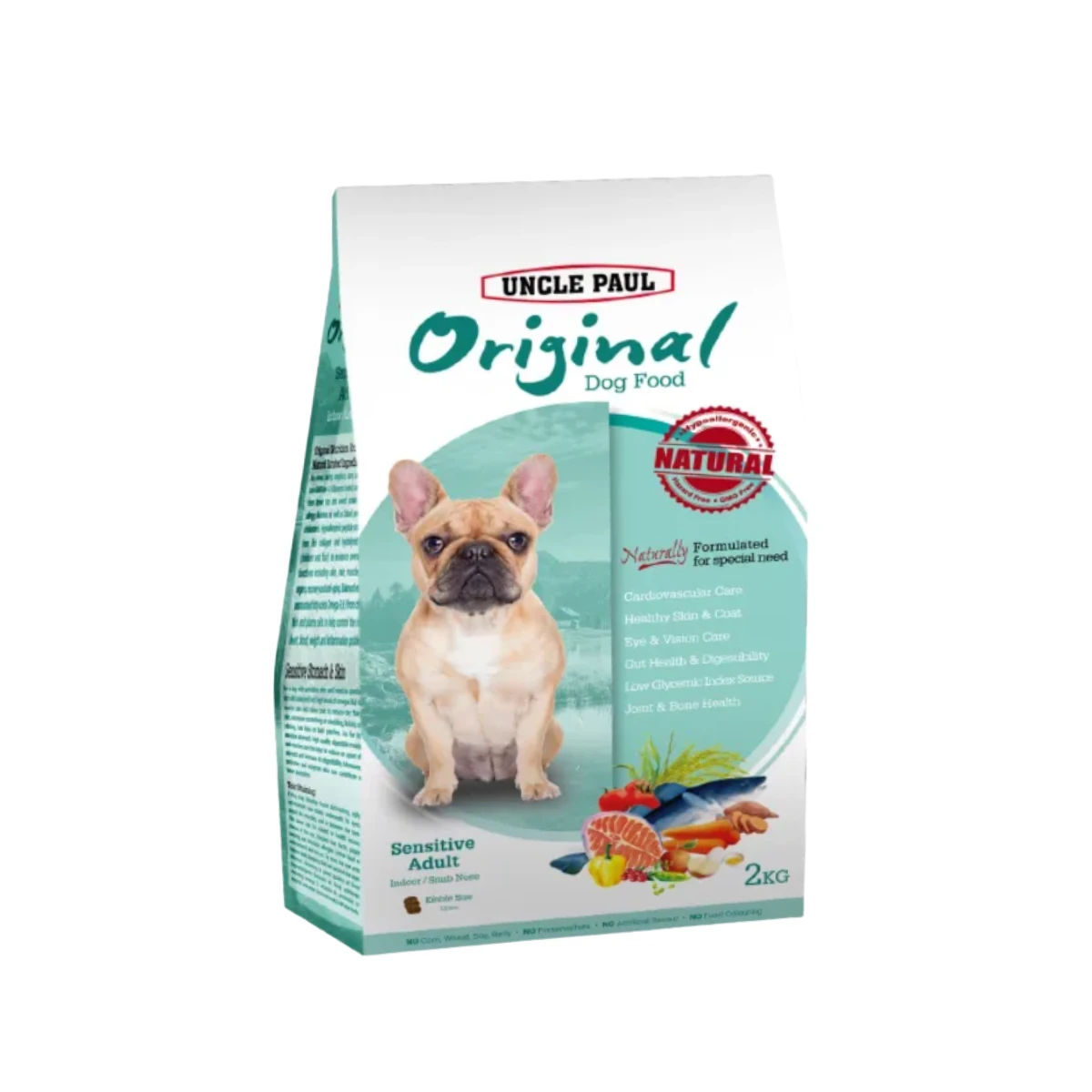 【保羅叔叔UNCLE PAUL】 田園生機狗飼料 低敏成犬-室內短鼻犬(鱈魚肝+牛磺酸)