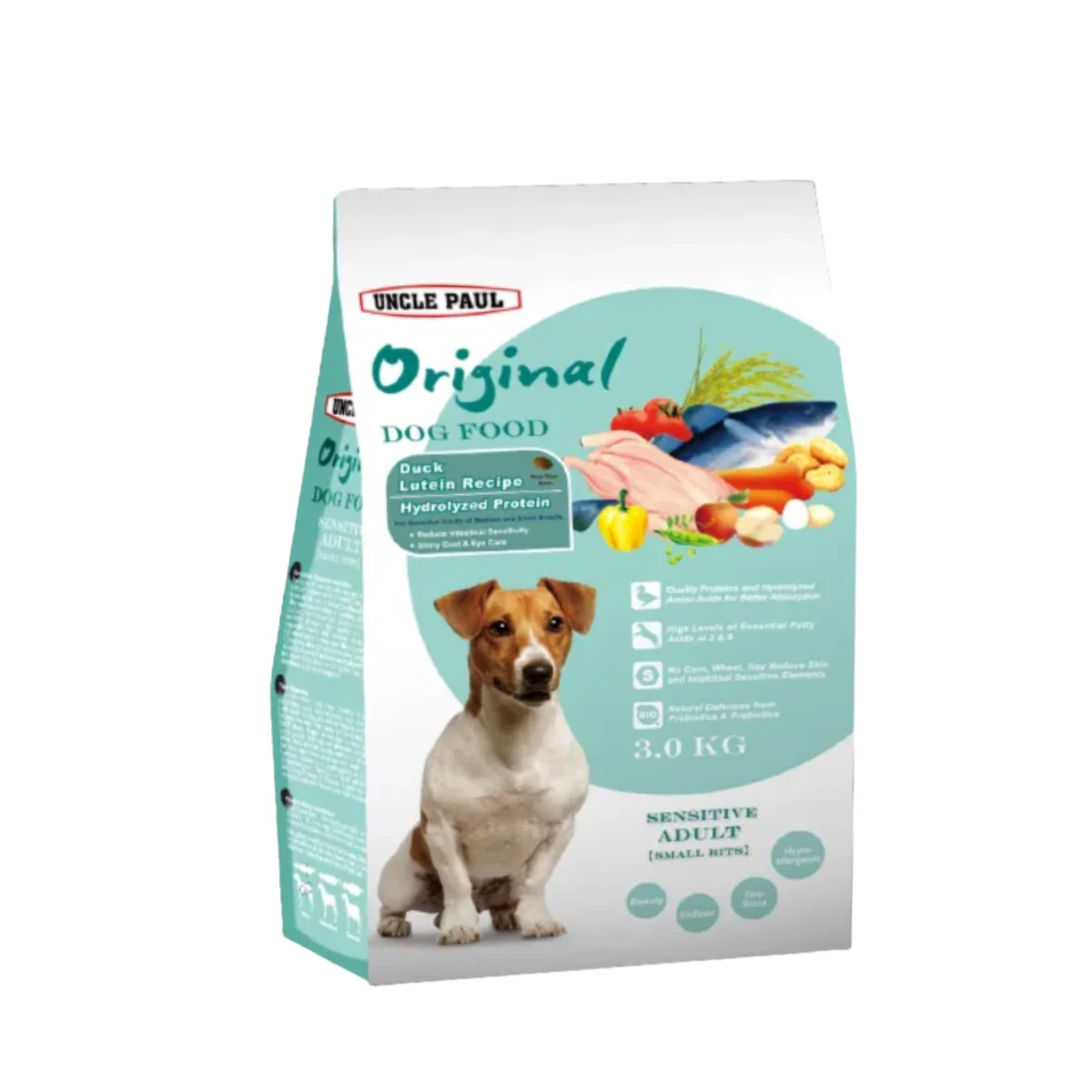 【保羅叔叔UNCLE PAUL】 田園生機狗飼料 低敏成犬-小顆粒 （鴨肉 +葉黃素）