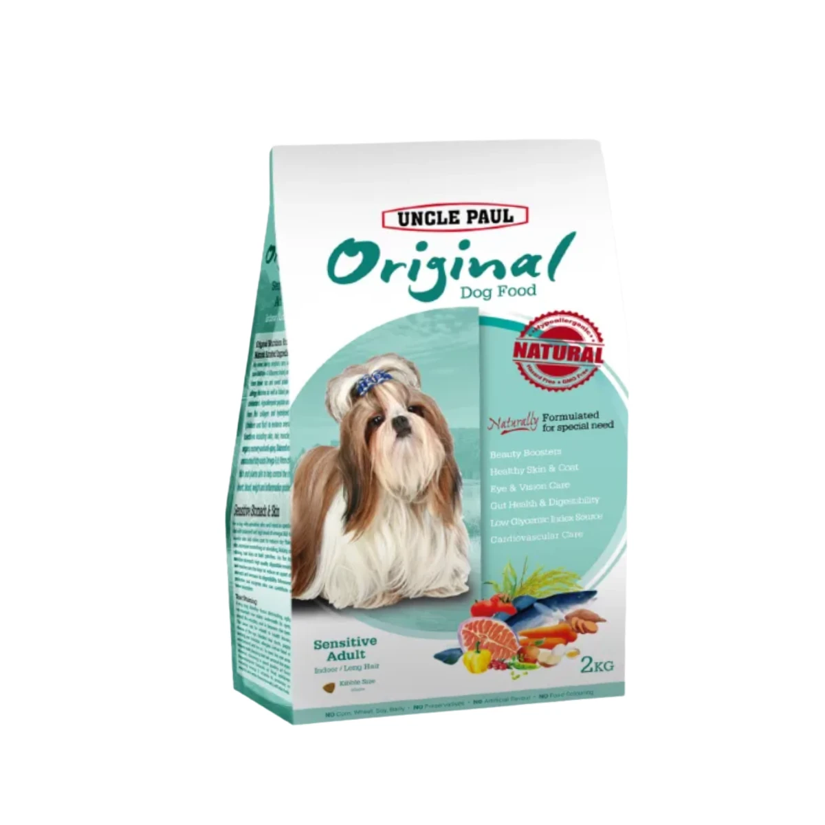 【保羅叔叔UNCLE PAUL】 田園生機狗飼料 低敏成犬-長毛犬（魚膠原蛋白+雞蛋）