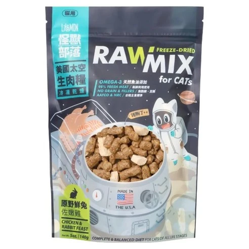 【怪獸部落】美國太空凍乾生肉糧 原野鮮兔佐嫩雞 140g