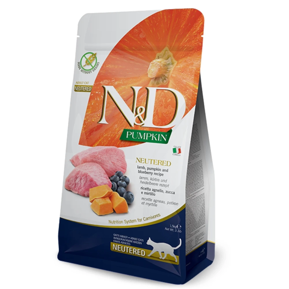 【法米納 Farmina】N&D貓飼料全系列 PC6【室內/結紮貓】無穀羊肉藍莓