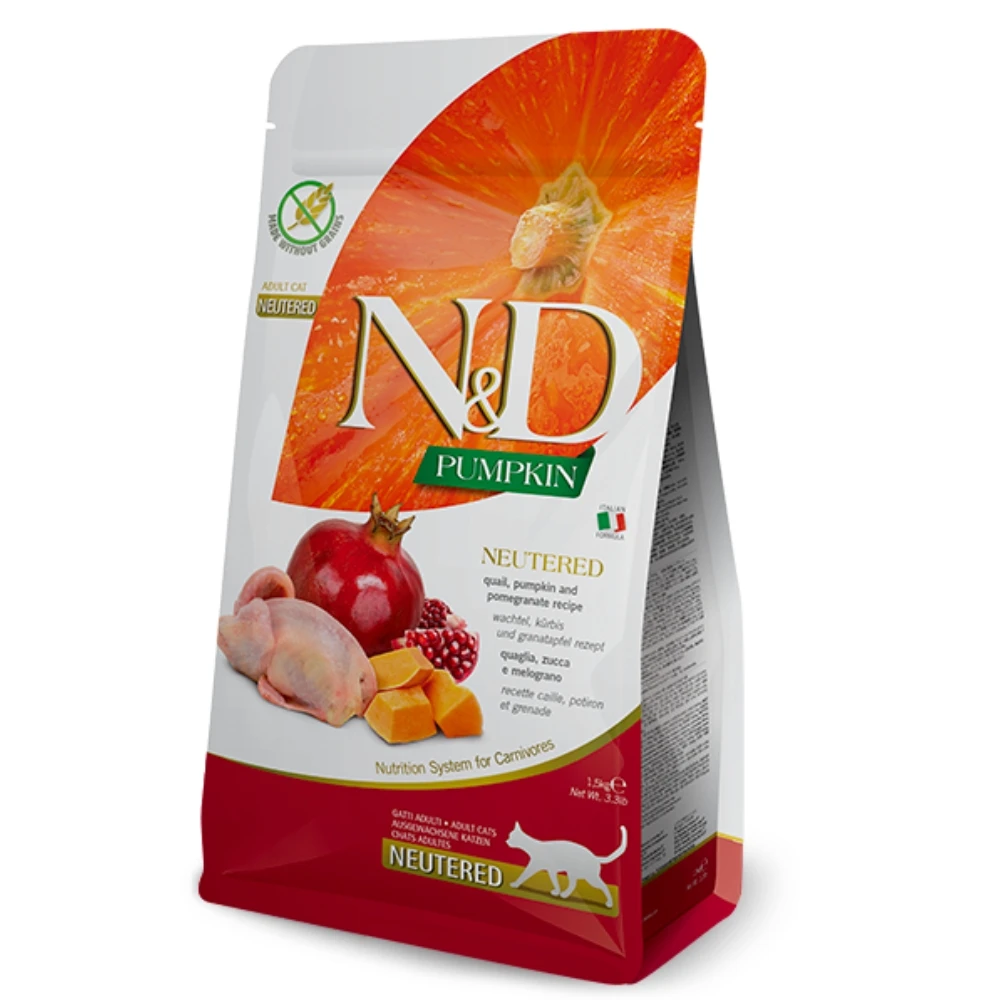 【法米納 Farmina】N&D貓飼料全系列 PC5【低卡結紮貓】無穀鵪鶉石榴