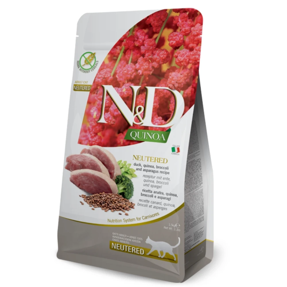 【法米納 Farmina】N&D貓飼料全系列 QC6【室內貓泌尿保健】鴨肉蘆筍