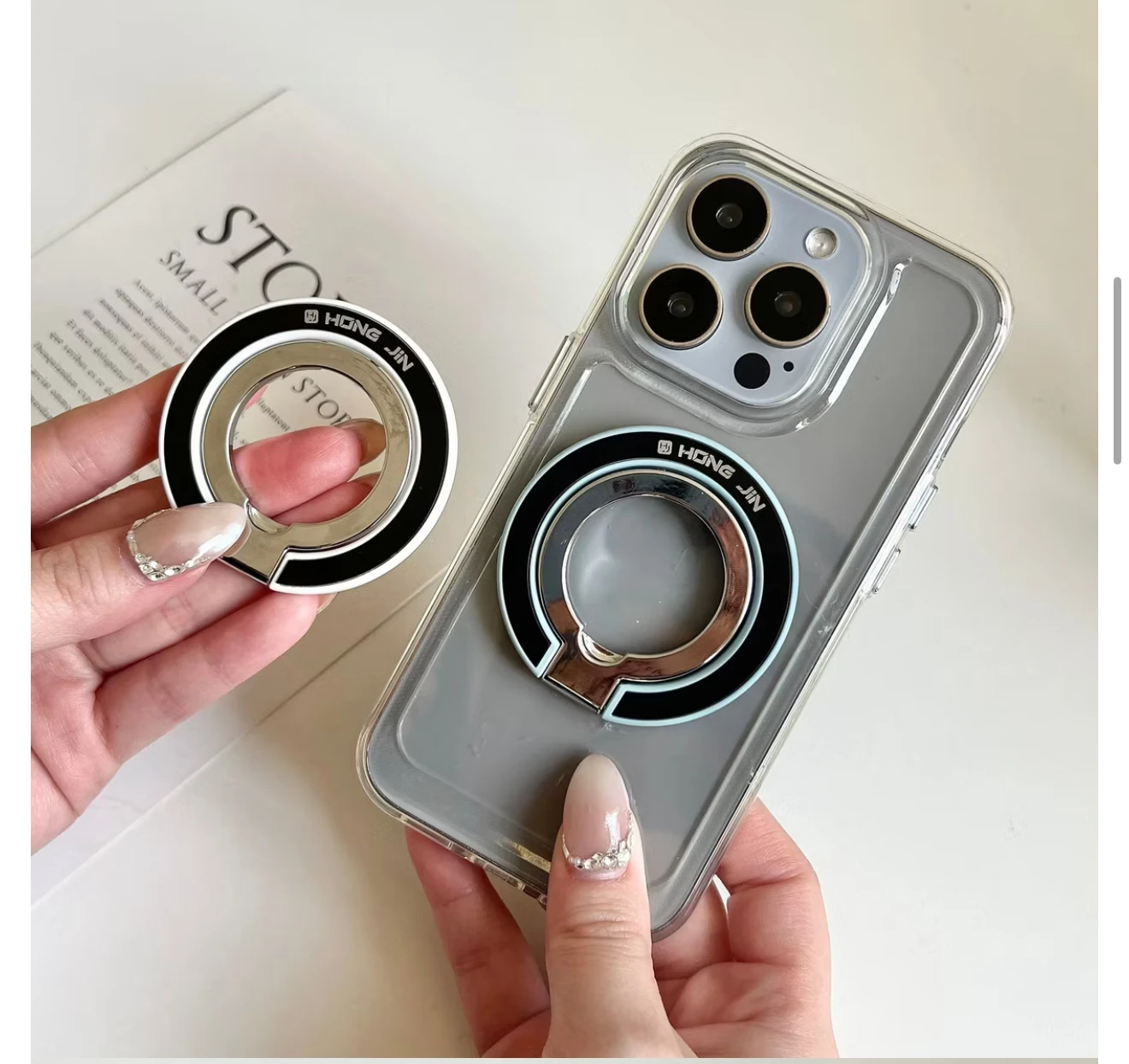 Magsafe 金屬磁吸雙環支架 三段超穩手機支架 360度金屬指環扣