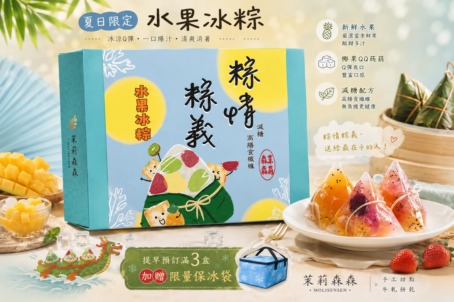 QQ水果冰粽-10入(運送須選冷凍全家店到店)