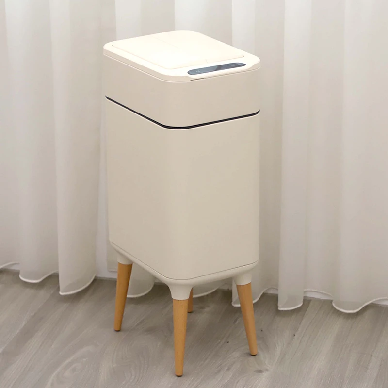 美國ELPHECO 不鏽鋼高腳雙開除臭感應垃圾桶15L ELPH9910U 白色