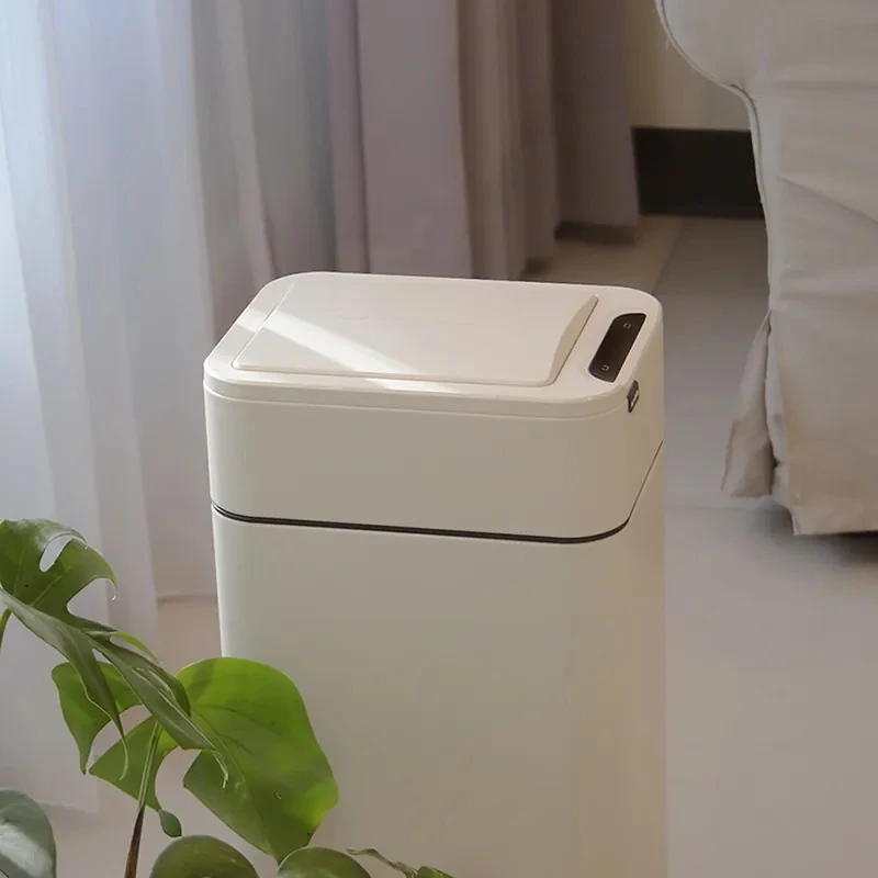 美國ELPHECO 不鏽鋼雙開除臭感應垃圾桶 ELPH9811U (20L) 奶白色/鈦金色