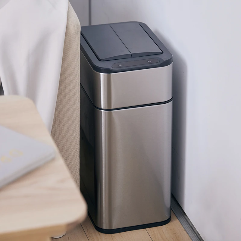 美國ELPHECO 絕美太空艙 不鏽鋼雙開除臭感應垃圾桶 (30L、50L)ELPH7534/ELPH5534
