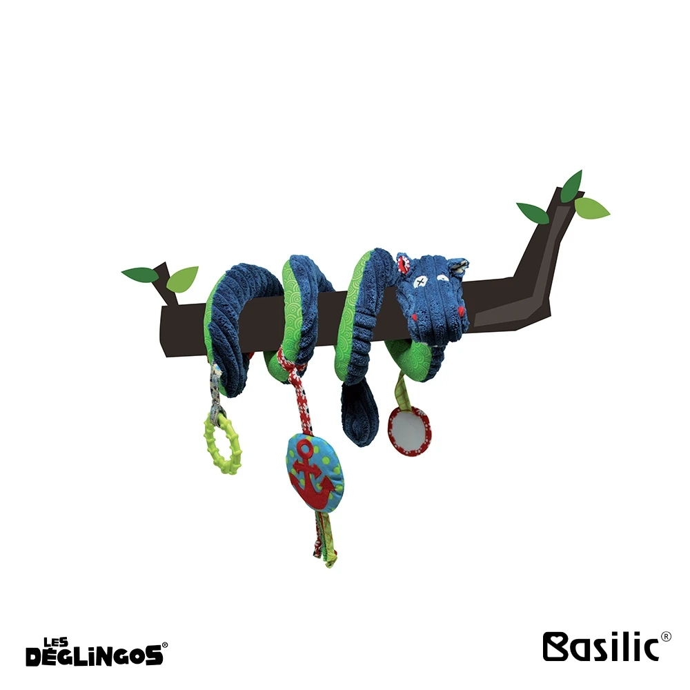 Les Déglingos嬰兒螺旋掛飾玩具-河馬
