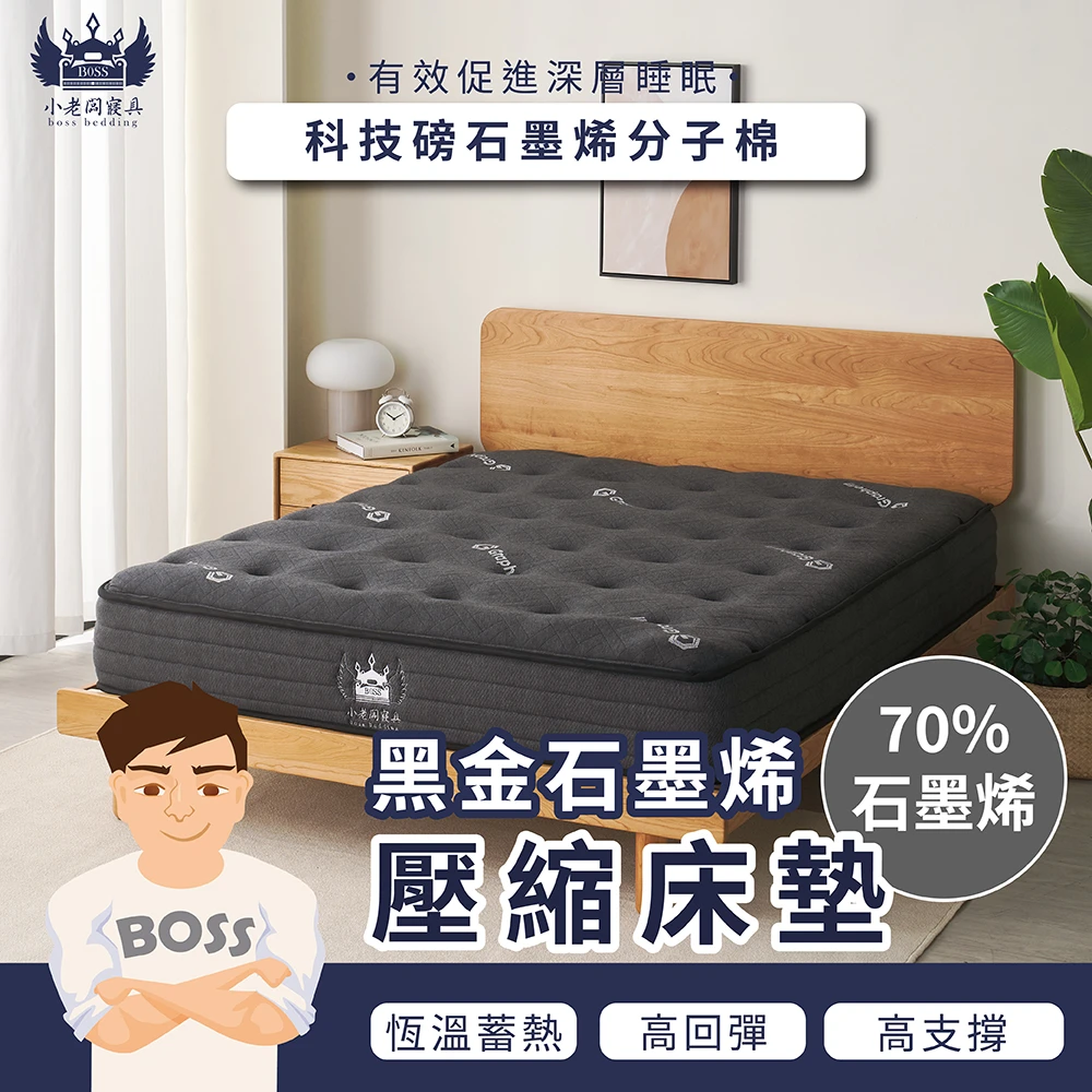 黑金石墨烯獨立筒床墊．解壓床｜中鋼獨立筒