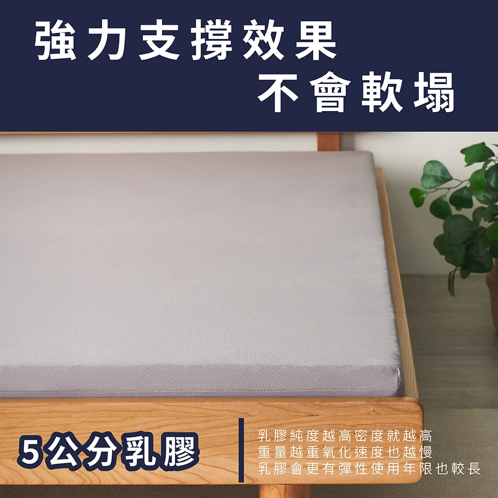 吸濕排汗版-天然乳膠床墊｜100%純天然乳膠 5cm