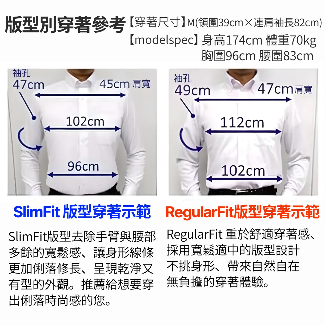 i-Shirt 尺寸指南｜Slim Fit & Regular Fit