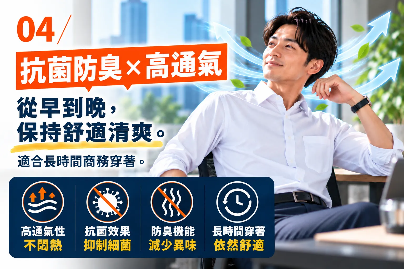 i-Shirt 抗菌防臭高通氣襯衫｜長時間商務穿著保持舒適清爽