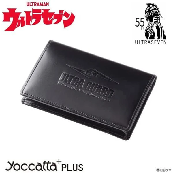 [yoccatta+]奥特赛文-Ultra seven-55周年限定 奧特曼警備隊設計 真皮名片夾(黑色) 日本製