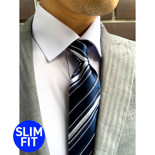 i-Shirt 藍色迷你格紋×半寬領型襯衫(長袖)-清涼素材使用-