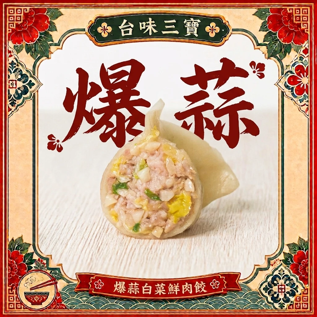 爆蒜白菜鮮肉餃     20顆/包