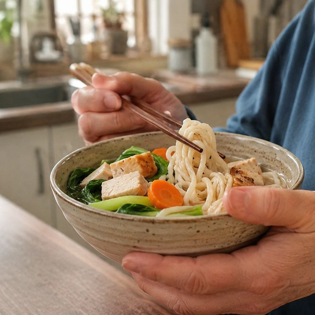 無論一般麵、蛋白麵或高纖麵，都應回到營養標示與實際食用份量判斷，產品名稱無法單獨代表餐後血糖反應。 
