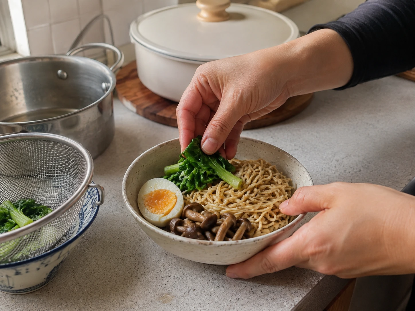 準備拌麵時，可加入青菜、菇類、雞蛋等食材，增加整餐的蔬菜與蛋白質來源。&nbsp;