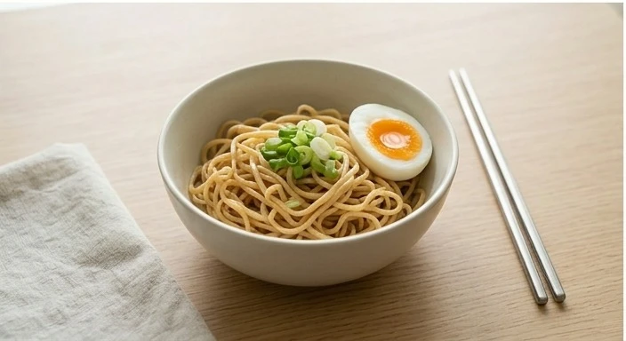 淋上特製低卡醬汁，撒上香醇芝麻，一碗營養飽足的減醣麵完美呈現 