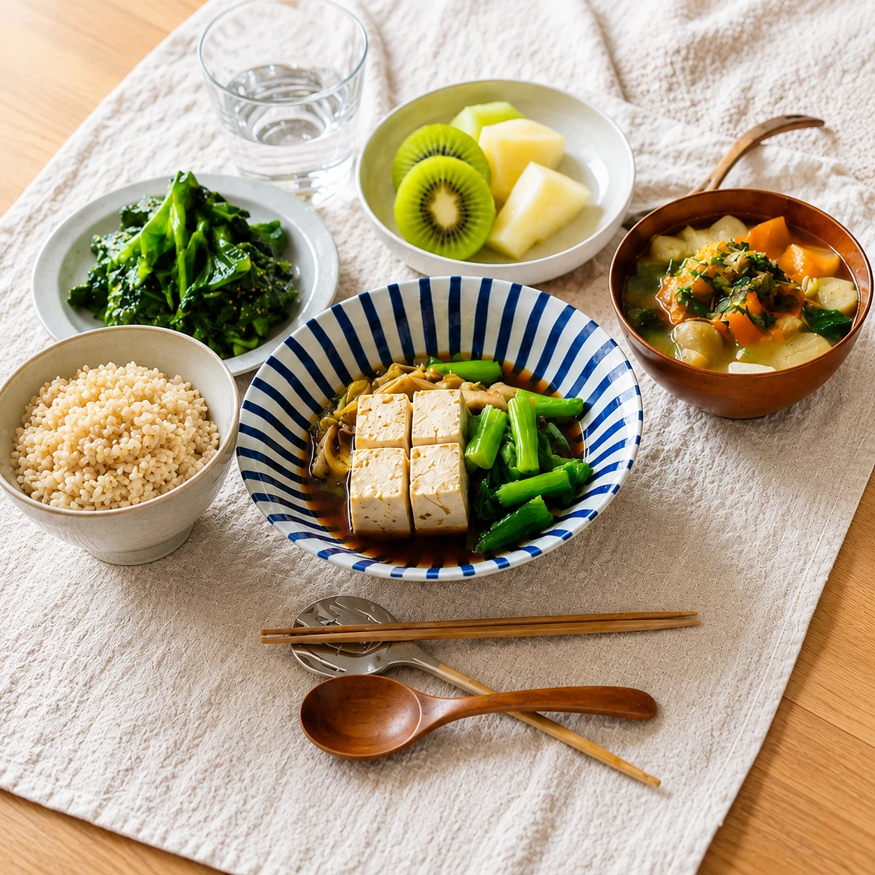 在每餐加入全穀雜糧、蔬菜、豆類與水果，可以增加不同膳食纖維來源，也讓餐點更加多樣。